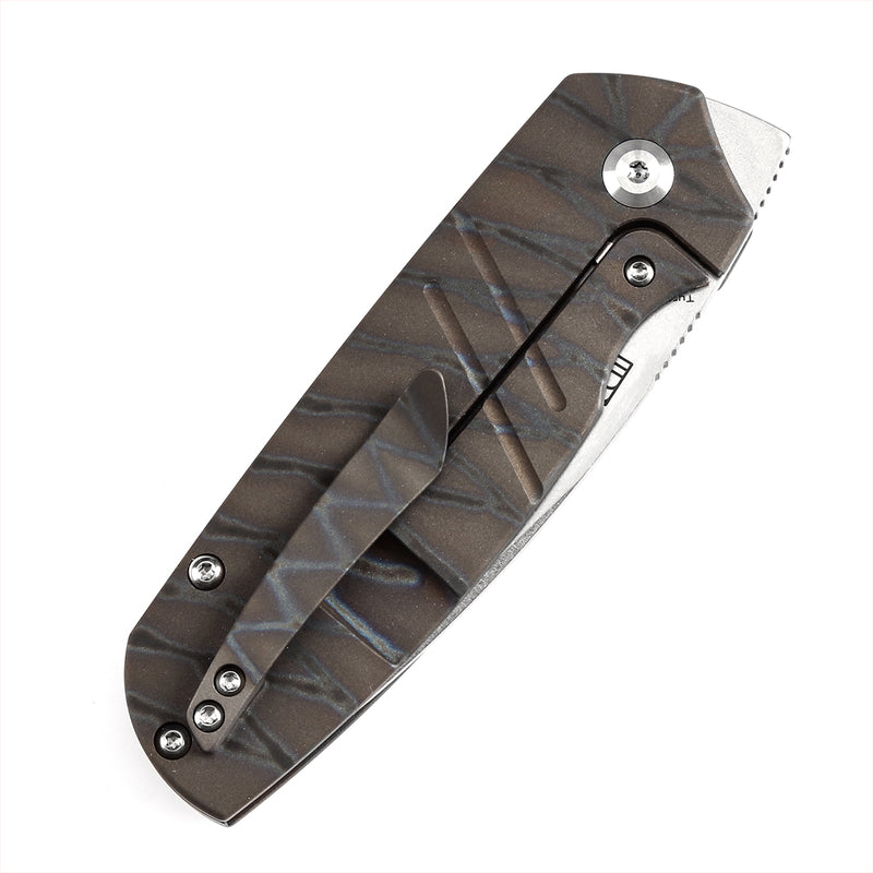 KANSEPT Turaco K2049A4 Stonewashed CPM-S35VN Blade Tiger Stripe Flamed Titanium Handle Jared Price Design