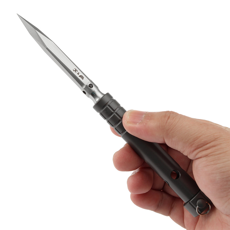 Kansept EDC Tool Stiletto G005A7 5CR13 Steel & Grey Anodized Titanium Designed by Marco Panella