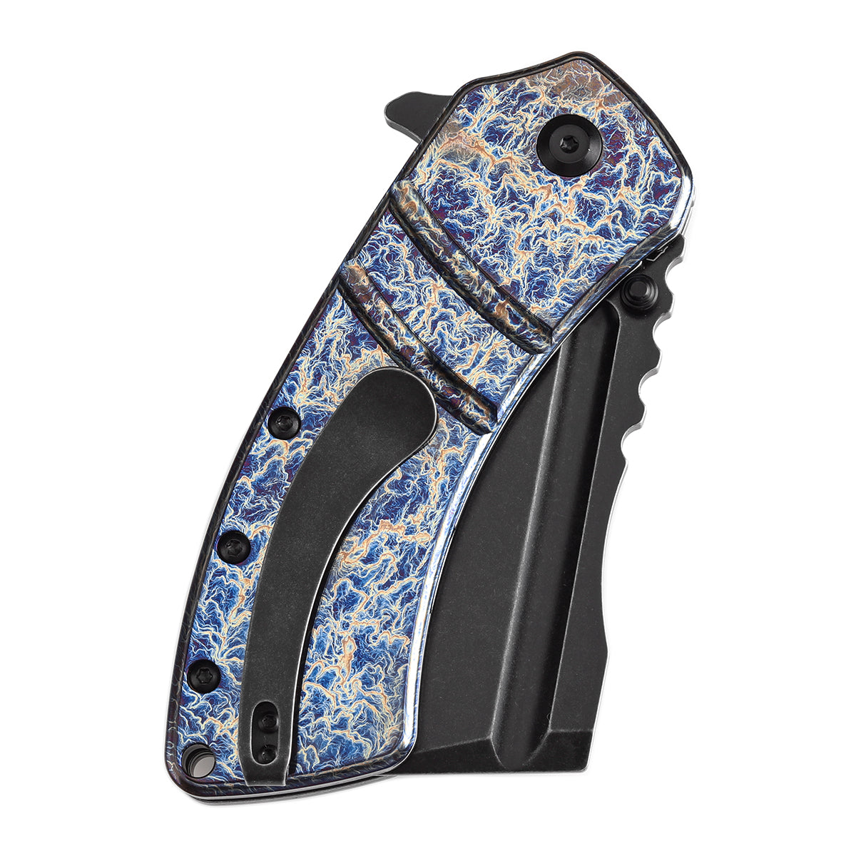 KANSEPT XL Korvid Flipper Knife Titanium with Lightning Strike