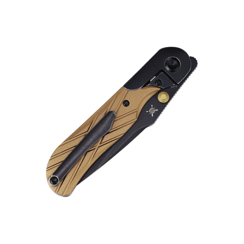Lichen | Bolster Lock | Bronze Anodized Aluminum with Topo Pattern | 3.02" 154CM | Derek Sharon | T2091A4