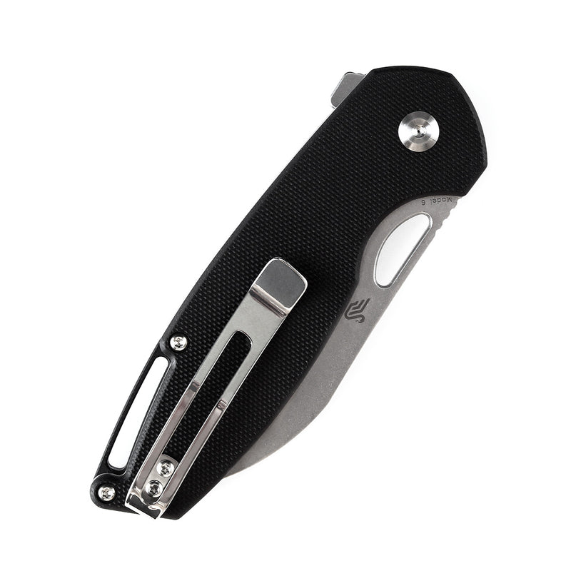 KANSEPT Model 6 Flipper/Thumb Hole Knife  Black G10 Handle (3.1'' 154CM Blade) -T1022A1