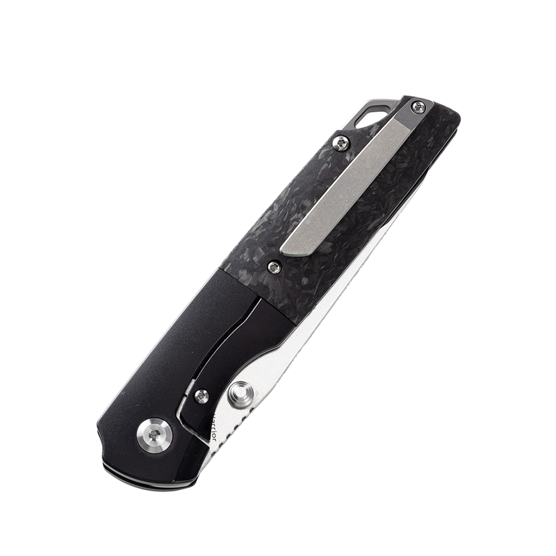 KANSEPT Warrior --Left Handed Flipper Knife 6AL4V Titanium +Carbon Fiber Handle (3.46'' CPM-S35VN Tanto Blade) Kim Ning Design -K1005T6L