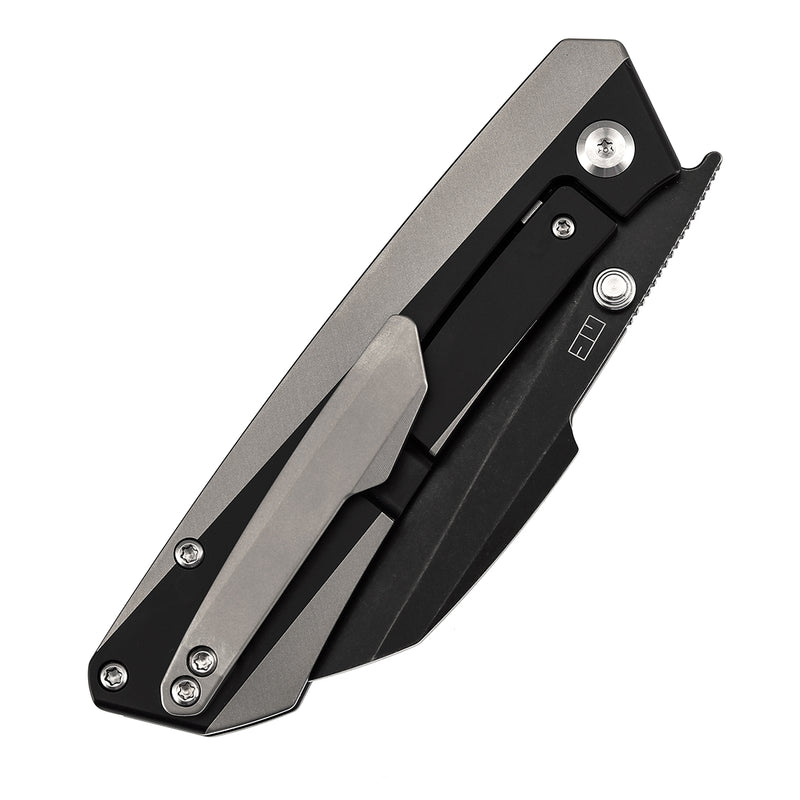 KANSEPT Contra | Thumb Stubs | Black and Plain Titanium | 3.25" Blackwash S90V | Nathan Contra Design | K1139A2