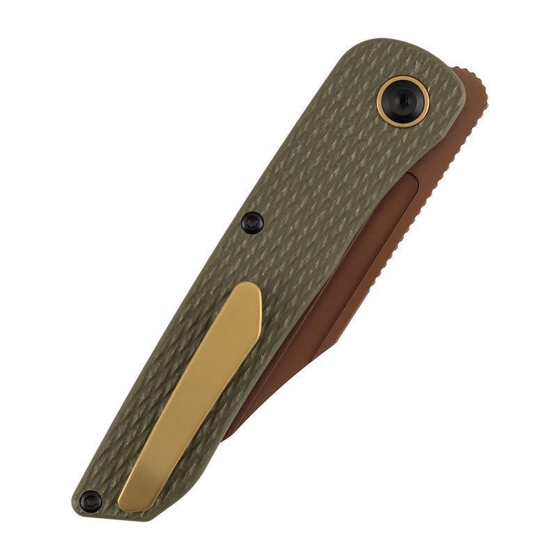 Kansept Nettle | Liner Lock | Olive Green G10 with Diamond Pattern |3.28" 154CM Blade | D. Sharon Design | T1103A4