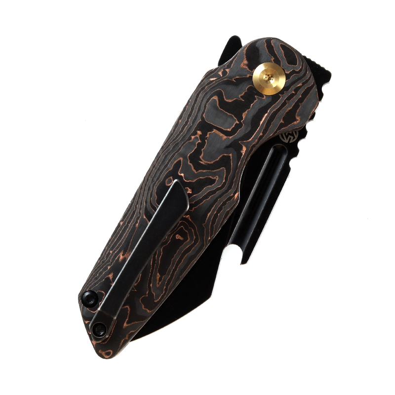 KANSEPT Rafe Flipper Knife Copper Carbon Fiber Handle (2.6''  CPM-S35VN Blade)4T5 Design -K2048A5