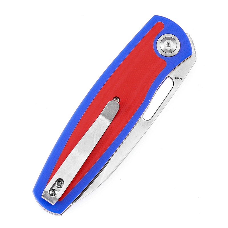 KANSEPT Mato K1050A1 Satin CPM-S35VN Blade Blue and Red G10 Handle with Villella Knives Design
