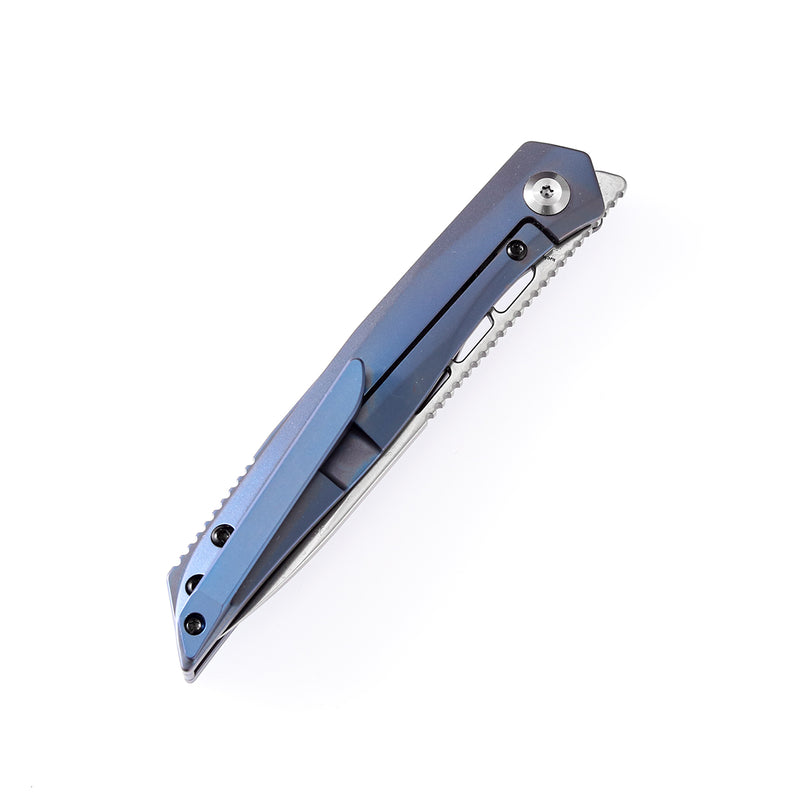 lucky Star K1013A2  CPM-S35VN  BladeBlue Anodized Titanium Handle with MaxTkachuk Design