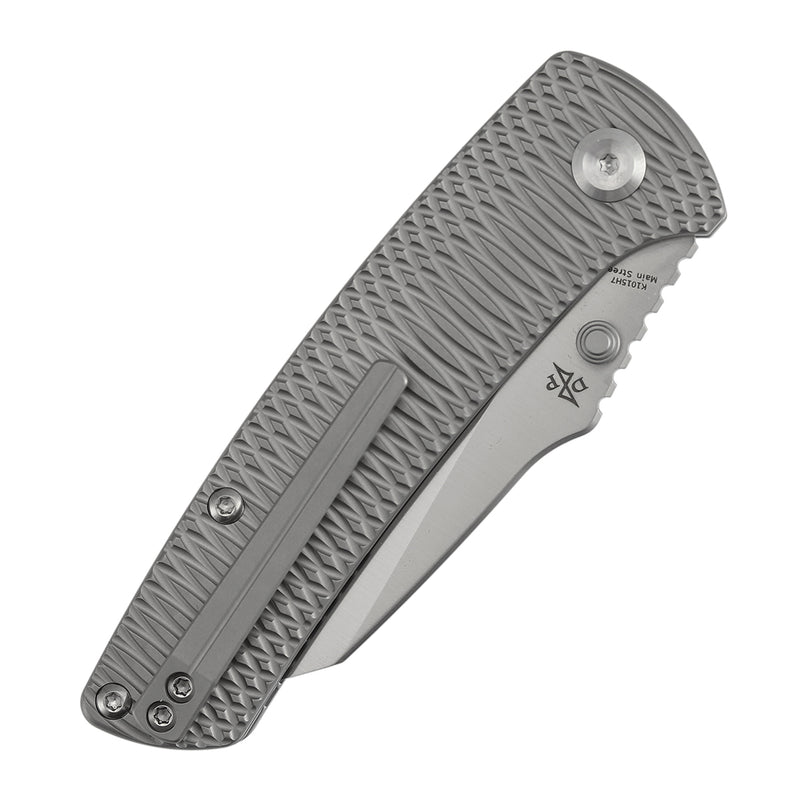 Kansept Main Street | Top Liner Lock | Bead Blasted Titanium with Putter Pattern | 3.36" M390 Blade | K1015H7