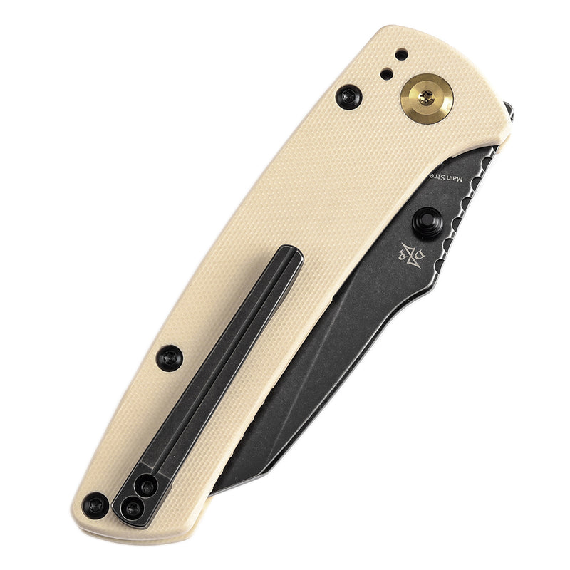 KANSEPT Main Street Thumb Stubs White G10 Handle (3.36'' 154CM Blade) Dirk Pinkerton Design-T1015E3