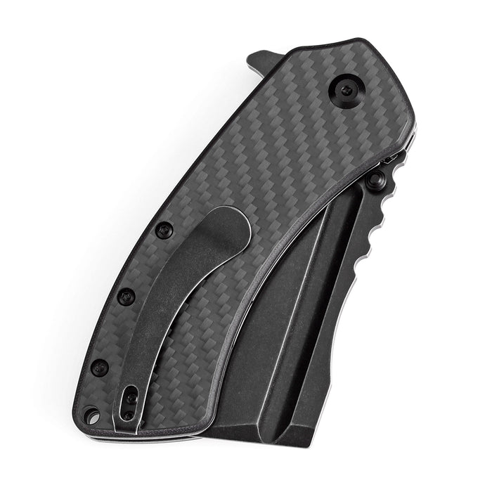 KANSEPT XL Korvid Flipper Knife Carbon Fiber with G10 Handle (3.55'' CPM S35VN Blade) Koch Tools Design-K1030A10