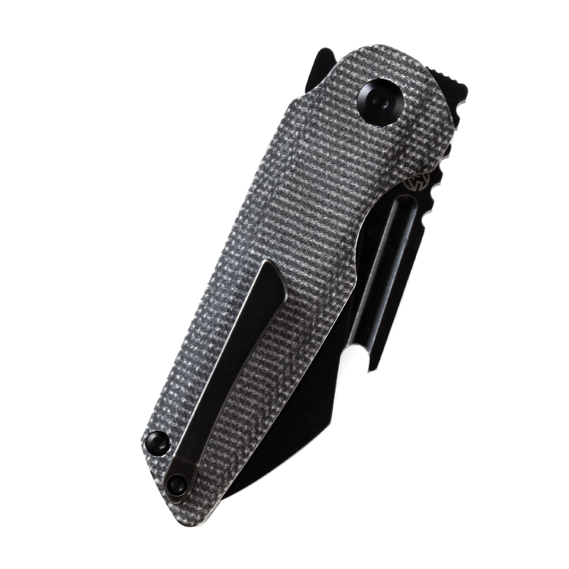 KANSEPT Rafe Flipper Knife Black Micarta Handle (2.6''  CPM-S35VN Blade) 4T5 Design-K2048A2