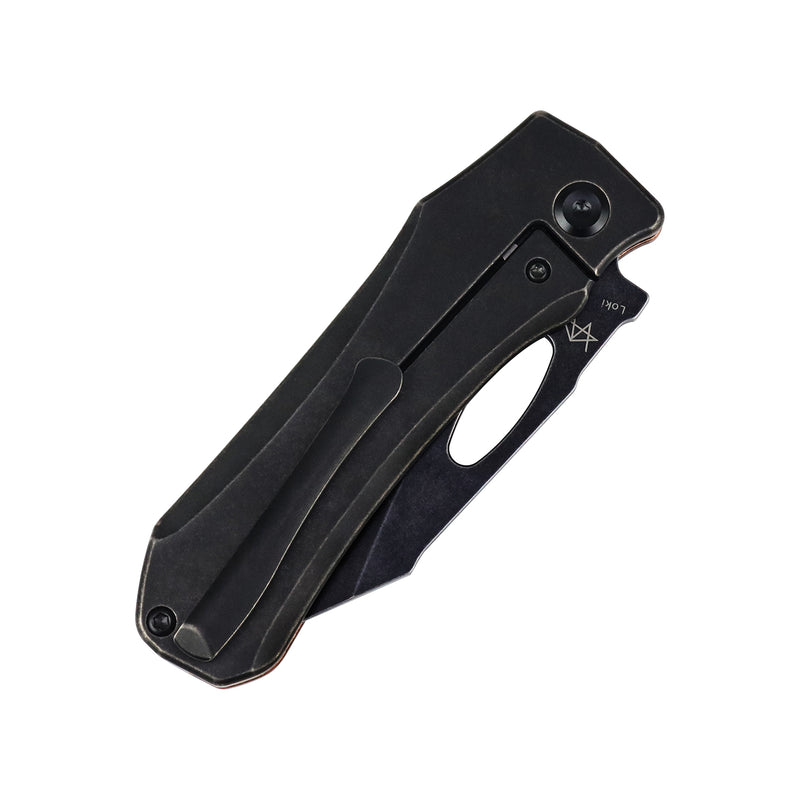 Loki | Frame Lock | 2.99" Blackwash Elmax Blade | Blackwash Titanium & Copper Bones | Steven Dunnuck Designed | K1058B8