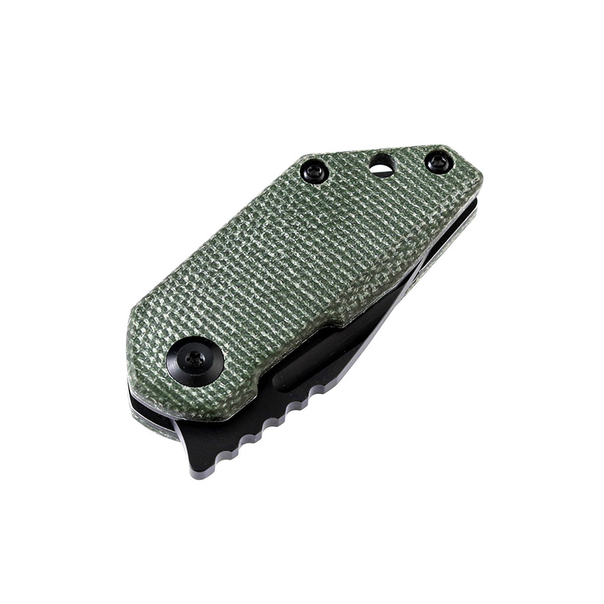 KANSEPT RIO Flipper Knife Green Micarta Handle (1.56'' M390 Blade