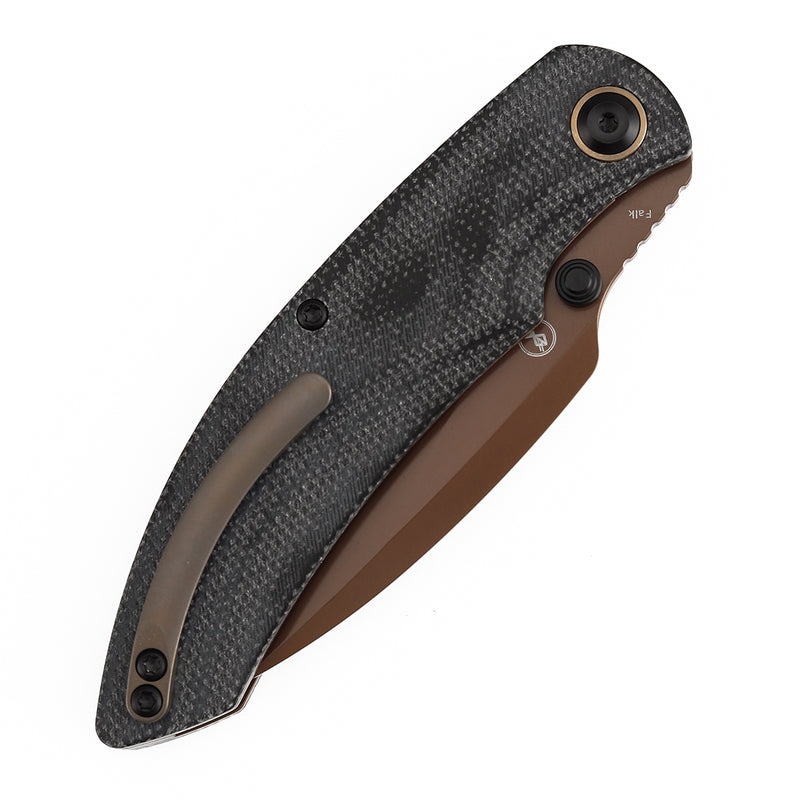 Kansept Falk | Thumb Stud | Black Micarta | 3.31" Elmax Blade | Cédric Destombes Designed | K1142A3