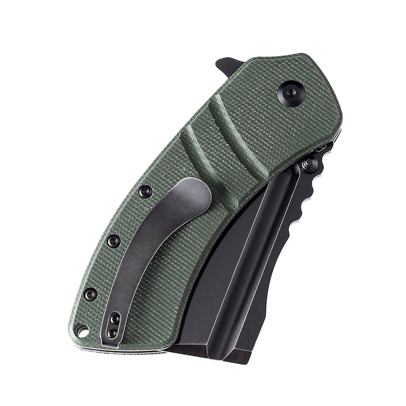 KANSEPT XL Korvid Black Stonewashed 154CM Blade Green Micarta Handle Designed by Koch Tools-T1030B4