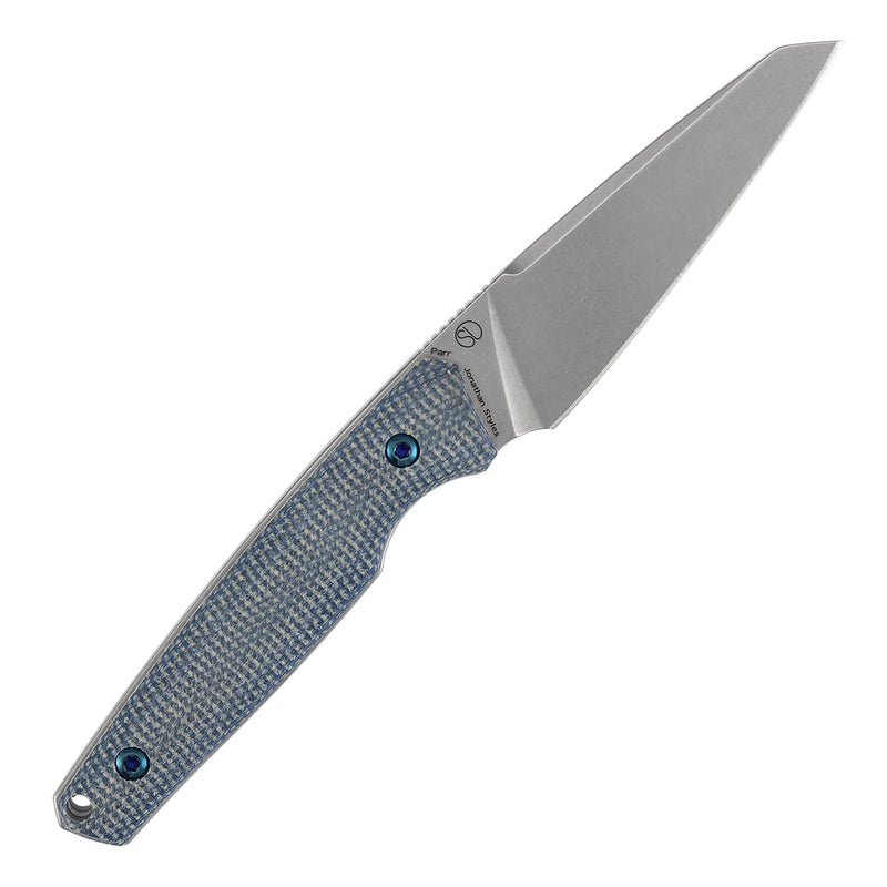 Kansept Parr | Fixed Blade | Blue Micarta | 3.12" D2 Blade | Jonathan Styles Design | G011A6