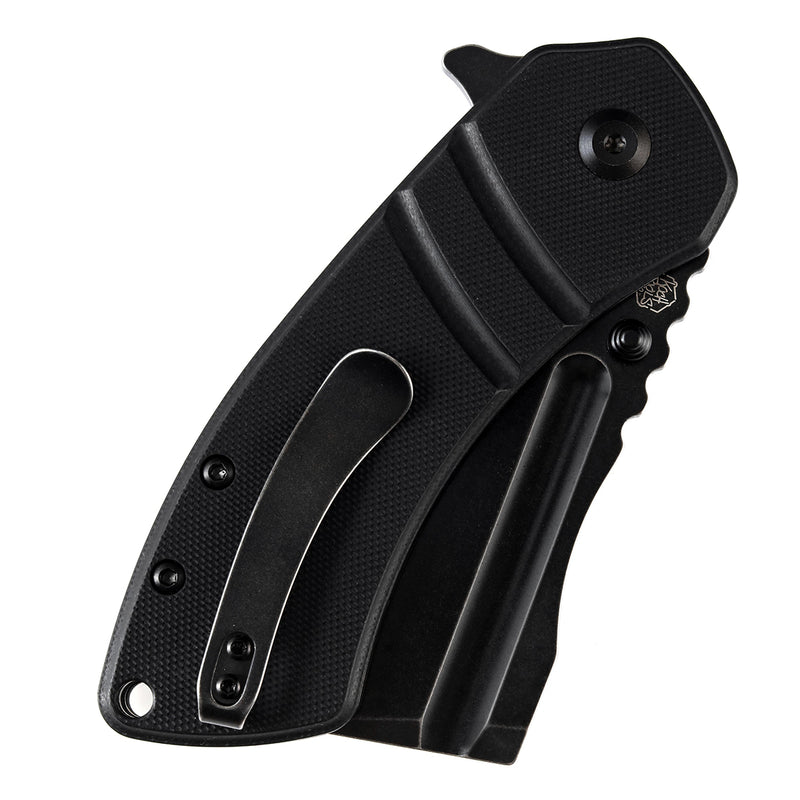 KANSEPT M+ Korvid Thumb Studs/Flipper Knife Black G10 Handle (3.07'‘ 154CM Blade ) Koch Tools Design-T2030B1U