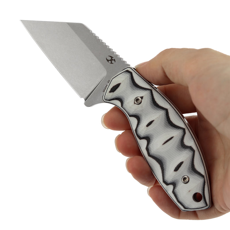 KANSEPT Siafu | Fixed Blade | 2.41" D2 Blade | Black & White G10 | Dirk Pinkerton Design | G016A4