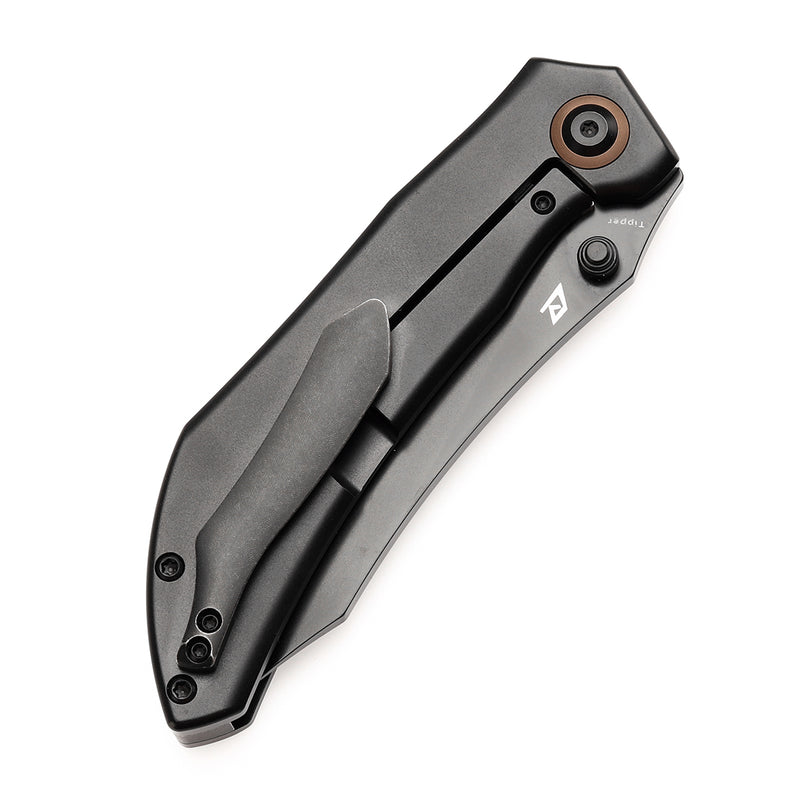 KANSEPT Tipper Thumb Stub Knife Bronze Anodized Titanium Handle(3.38'' CPM S35VN Blade)Edgy Bladeworks Design-K1079A5