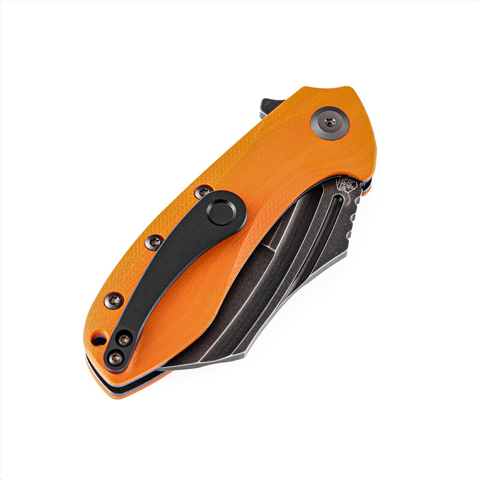 KTC3 T1031A4 Black TiCn Coated 154CM Blade Orange G10 Handle with Koch Tools Design