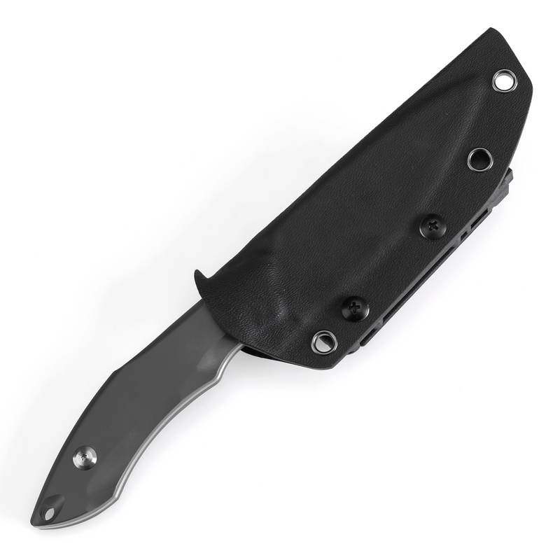 KANSEPT Luccio Fixed Blade Grey Anodized Titanium Handle (3.81'' CPM S35VN Blade) wtih Sheath Bolt Vision Designed - G007A7