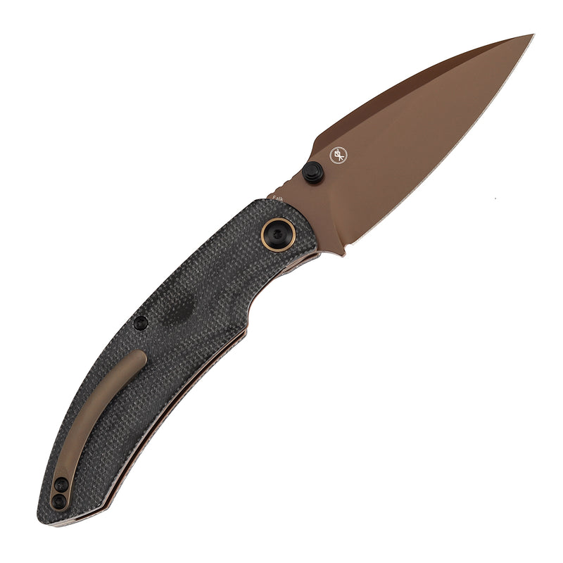Kansept Falk | Thumb Stud | Black Micarta | 3.31" Elmax Blade | Cédric Destombes Designed | K1142A3