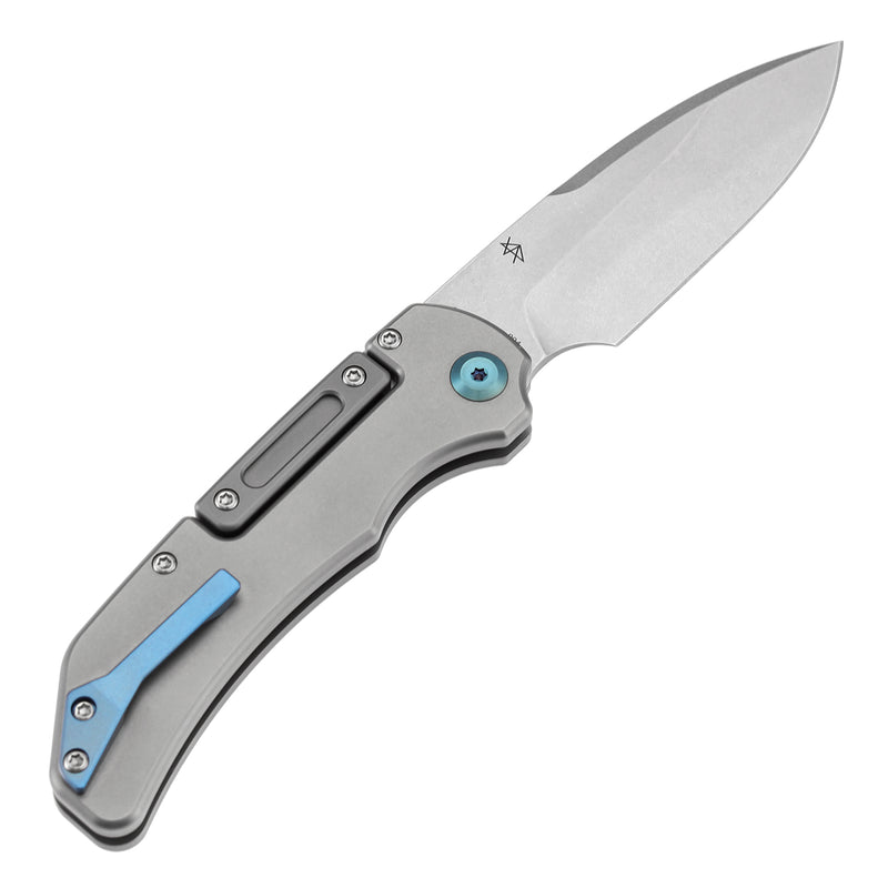 KANSEPT Hazard Bali Lock Knife Stonewashed Titanium Handle(3.63" CPM S35VN Blade)Steven Dunnuck Design-K1104H1
