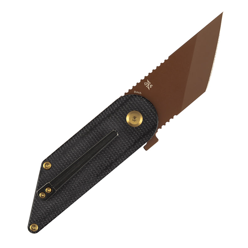 KANSEPT | Dash Liner Lock | Black Micarta | 2.26" Rose Gold Coated 154CM Blade | Pinkerton Knives | T2045A2