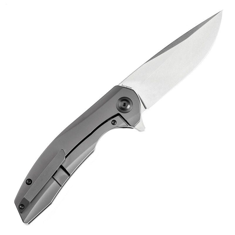 KANSEPT Accipiter Titanium and Green Carbon Fiber Handle (3.50" CPM S35VN Blade) Kim Ning Design-K1007E1