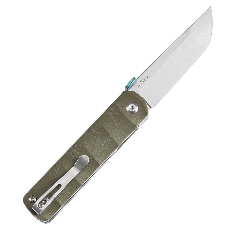 KANSEPT BTF Thumb Disc Knife Green G10 Handle (3.24'' CPM-S35VN Blade)Rolf  Helbig-K1064A1