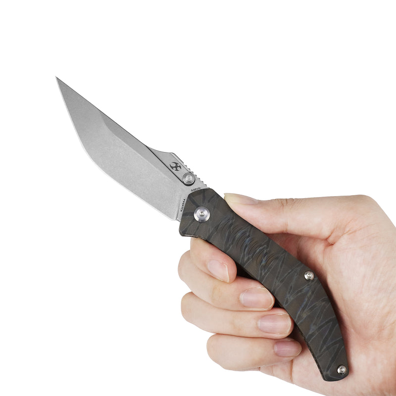 Navaja | Frame Lock | Tiger Stripe Flamed Titanium | 3.61" CPM S35VN | Pinkerton Knives | K1149A4