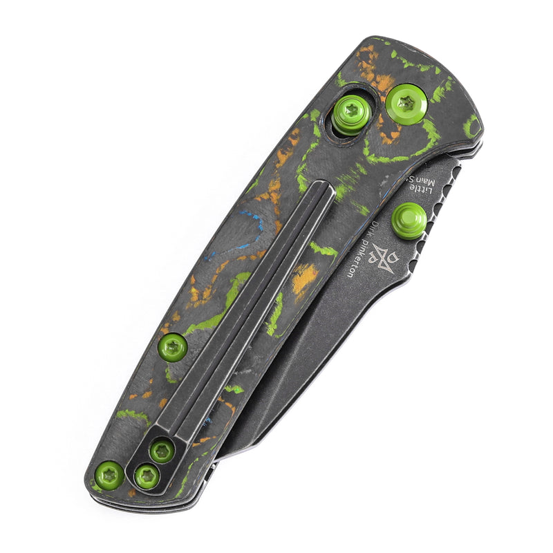 KANSEPT Little Main Street Cross Bar Lock 80S Camo Carbon Fiber Handle (2.26'' CPM S35VN Blade) Dirk Pinkerton Design-K2015V4