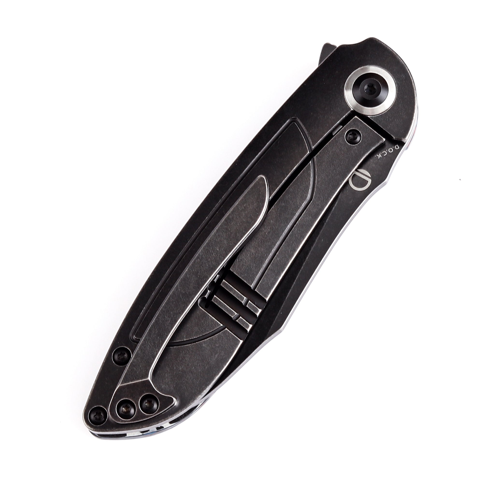 KANSEPT Prometheus Folding Knife White Blue Red Nebula Carbon