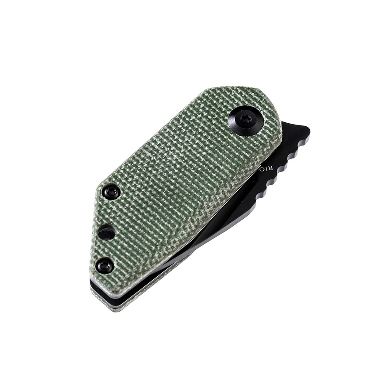 KANSEPT RIO Flipper Knife Green Micarta Handle (1.56'' M390 Blade
