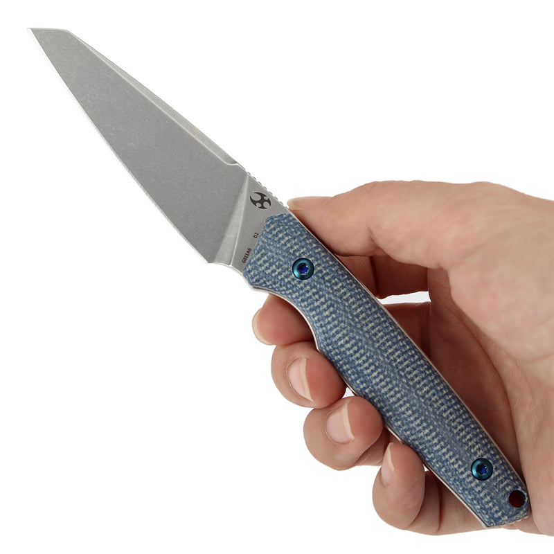 Kansept Parr | Fixed Blade | Blue Micarta | 3.12" D2 Blade | Jonathan Styles Design | G011A6