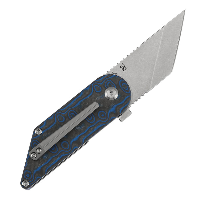 KANSEPT | Dash Liner Lock | Blue & Yellow Vortex Micarta | 2.26" 154CM Blade | Pinkerton Knives | T2045A3