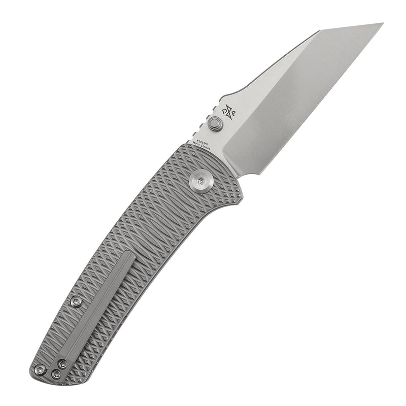 Kansept Main Street | Top Liner Lock | Bead Blasted Titanium with Putter Pattern | 3.36" M390 Blade | K1015H7