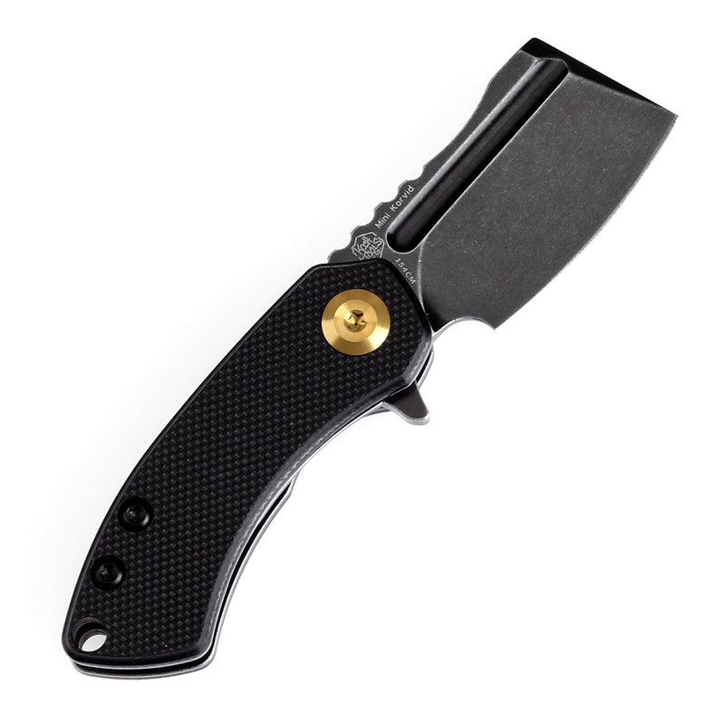 KANSEPT Mini Korvid Flipper Knife Black G10 Handle (1.45'' 154CM Blade) Koch Tools Design -T3030A11