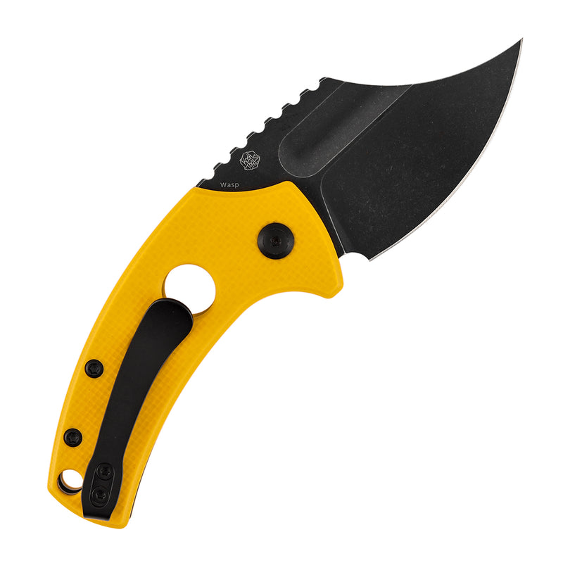 ［PREORDER］Ship on April 10th ｜Kansept Wasp | Button Lock | Yellow G10 with Holes | 2.36" 154CM Blade | Koch Tools Design | T2144F4