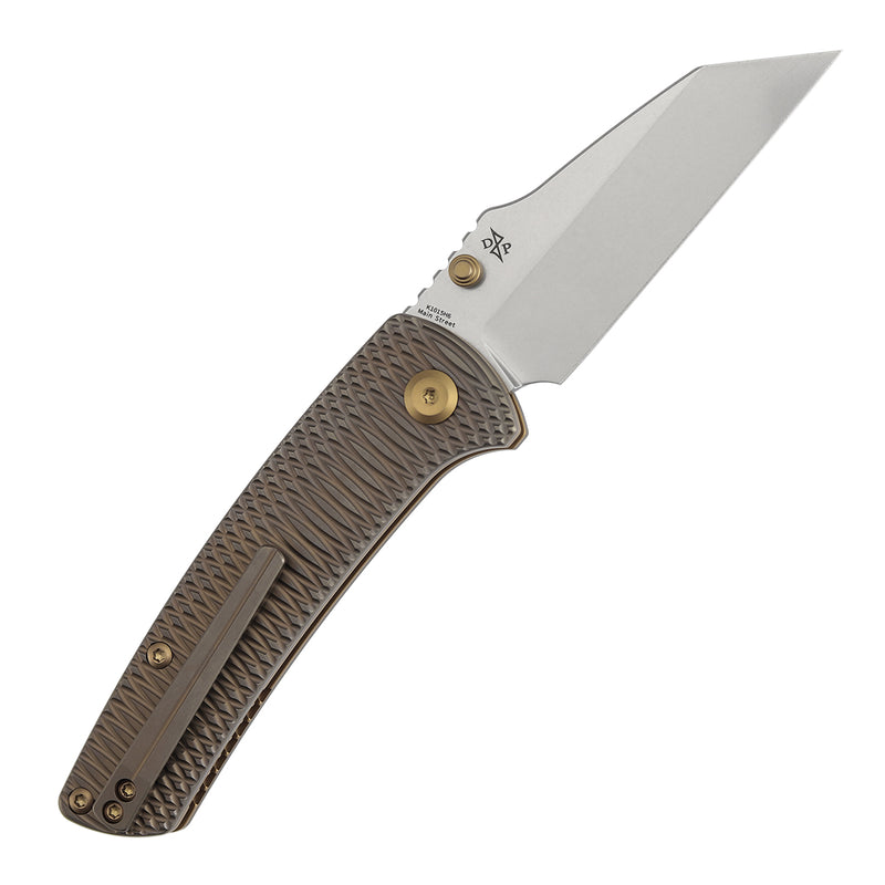 Kansept Main Street | Top Liner Lock | Bronze Anodized Titanium with Putter Pattern | 3.36" M390 Blade | K1015H6