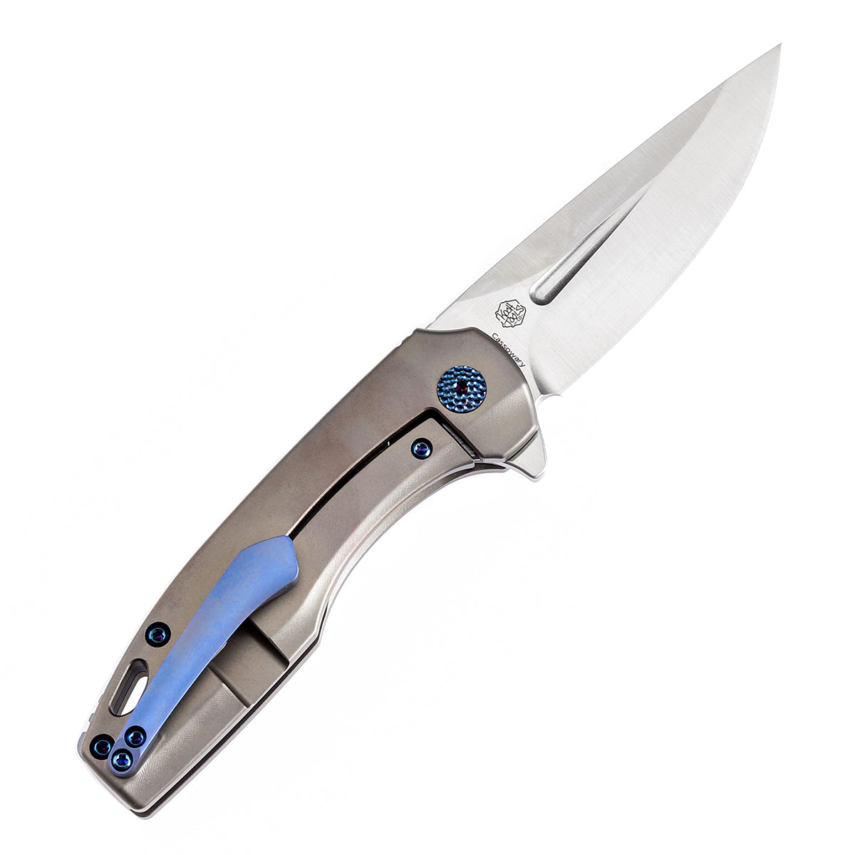 KANSEPT Cassowary Flipper Knife Bronzed Anodized Titanium Handle