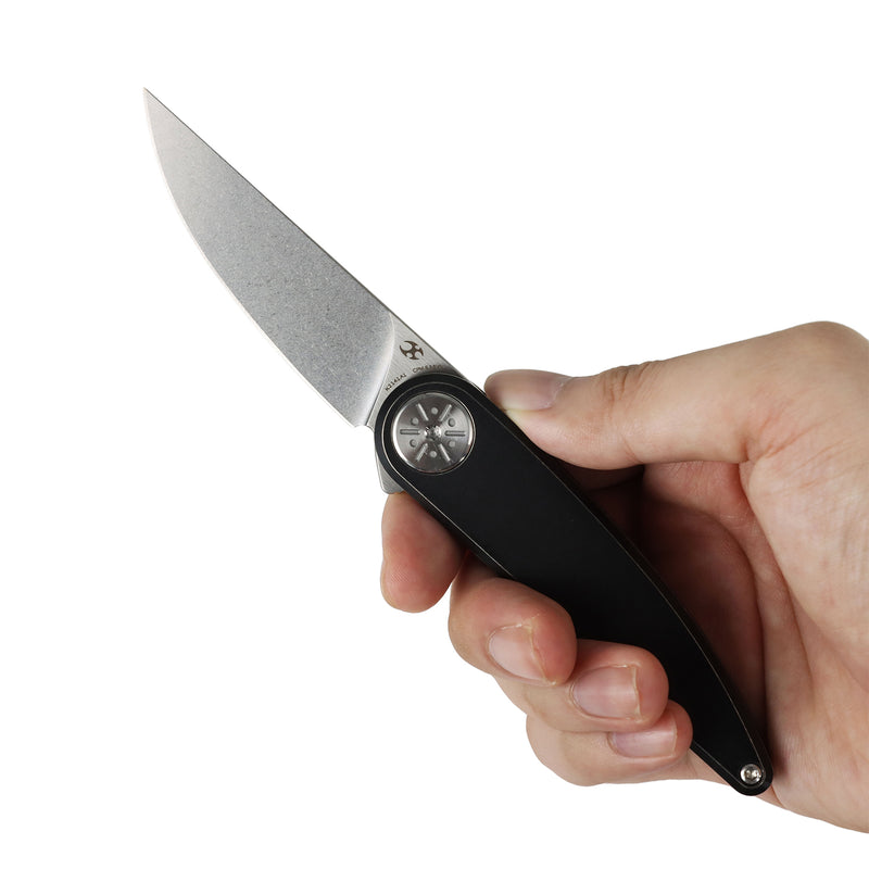 Symétrix | Frame Lock | Blackwash Titanium | 2.85" CPM S35VN | Alain André Design | K2141A1