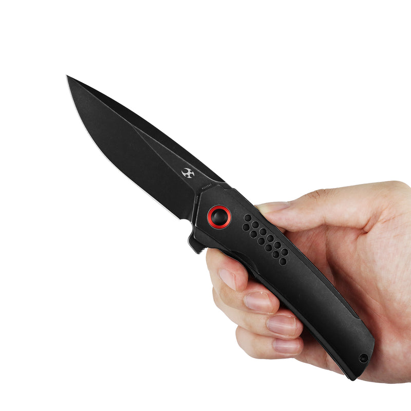 Tracer | Frame Lock | Blackwash Titanium | 3.46" Blackwash CPM S35VN | Tuff Knives | K1115A2