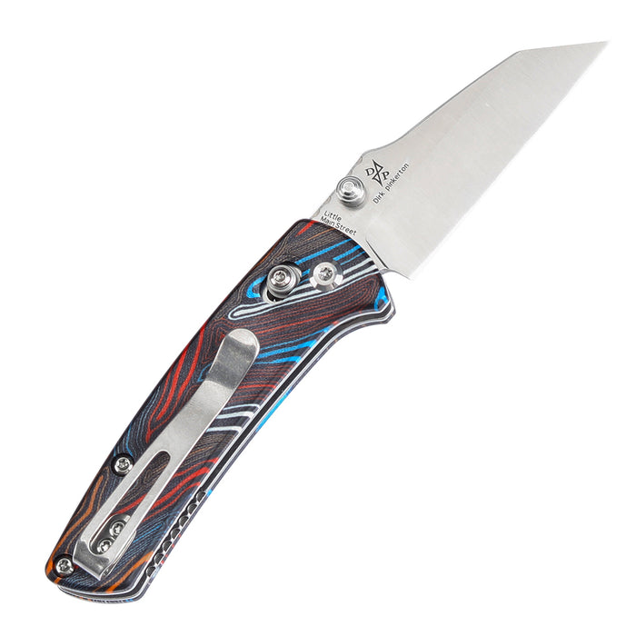 KANSEPT Little Main Street Cross Bar Lock Multi-colored G-mascus G10 Handle (2.26'' Satin 154CM Blade) Dirk Pinkerton Design T2015V8