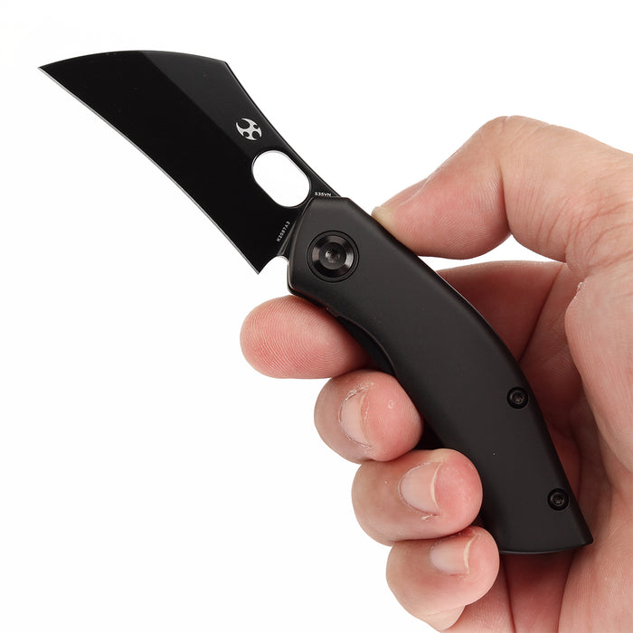 KANSEPT Osprey Thumb Hole Knife Black Titanium Handle (2.23'' CPM-S35VN Blade) Jonathan Shaw Design - K2087A3