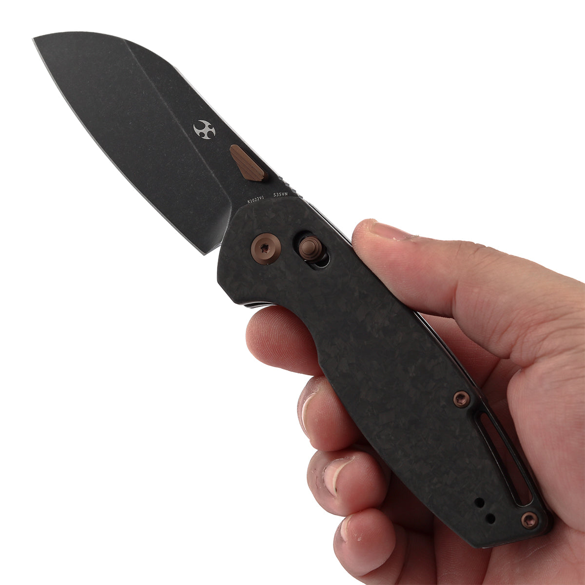 KANSEPT Model 6 Crossbar Lock Knife Shred Carbon Fiber Handle (3.1