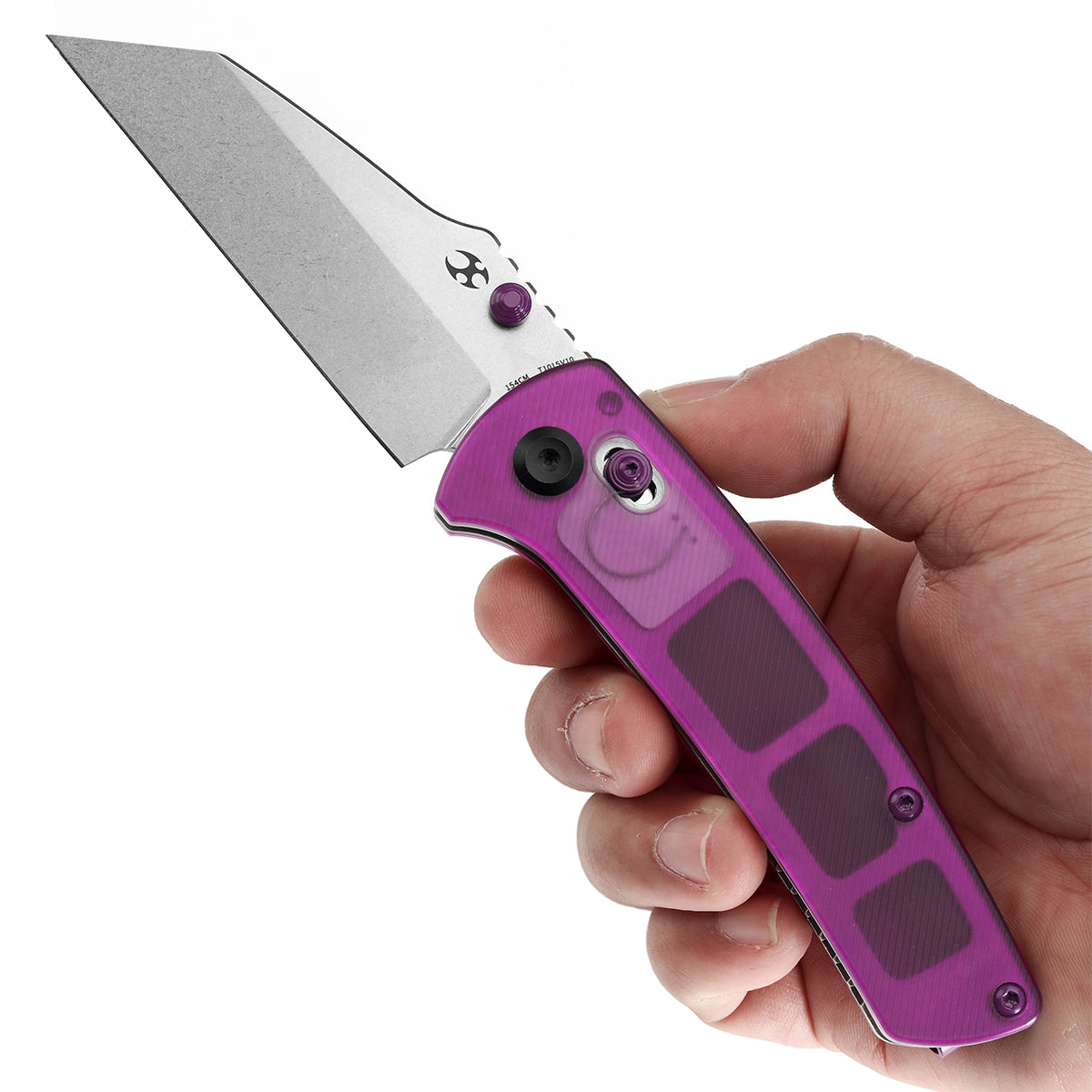 nagisa8886BRZキャンディパープルカバー2点セット KANSEPT Main Street Thumb Studs/Crossbar Lock Knife Purple Acrylic