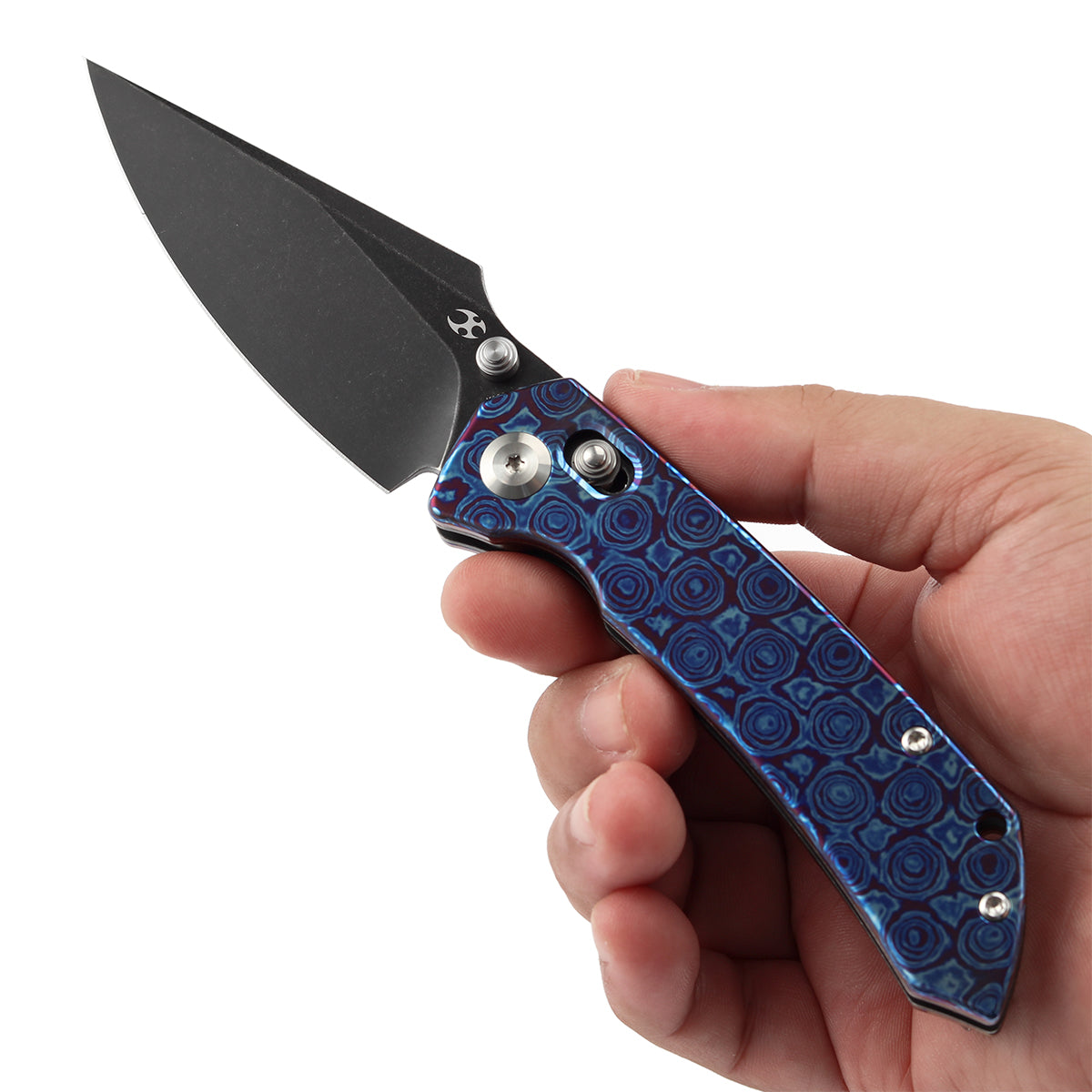 KANSEPT Fenrir Crossbar Lock Knife Timascus Handle (3.48'' CPM