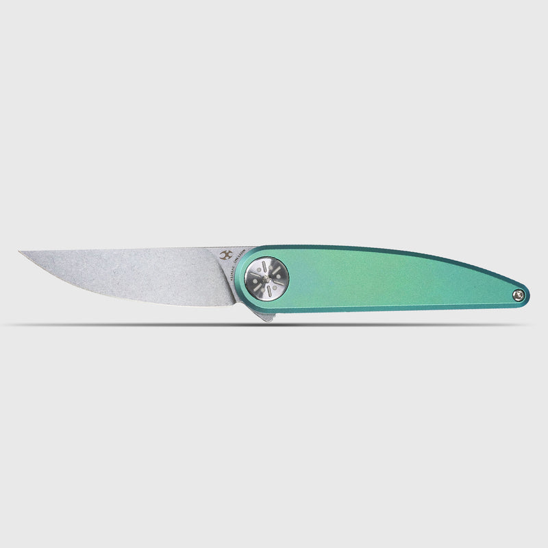 Symétrix | Frame Lock | Green Anodized Titanium | 2.85" CPM S35VN | Alain André Design | K2141A2