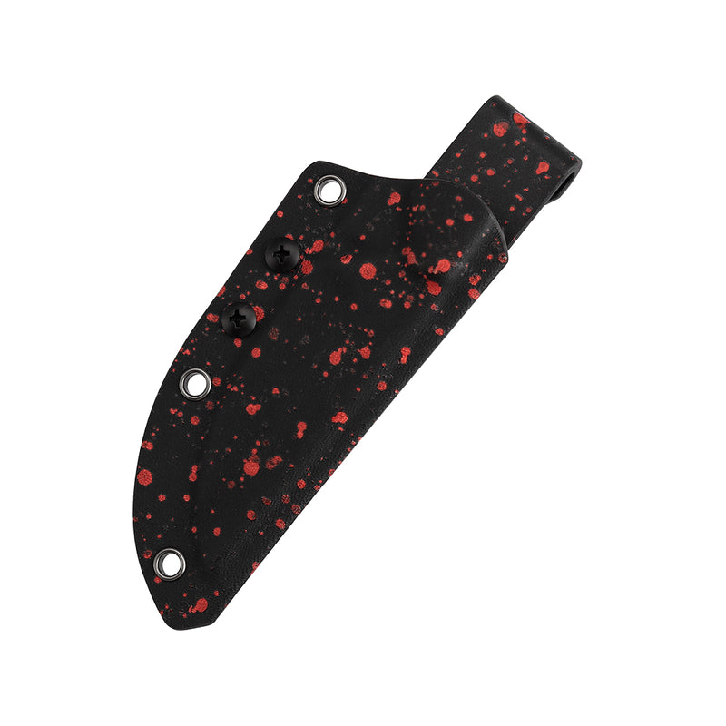 Kansept Flank | Fixed Blade | Black G10 with Zombie Blood Print | 3.69" D2 with Zombie Blood Print Blade | TuffKnives Design | G006A8
